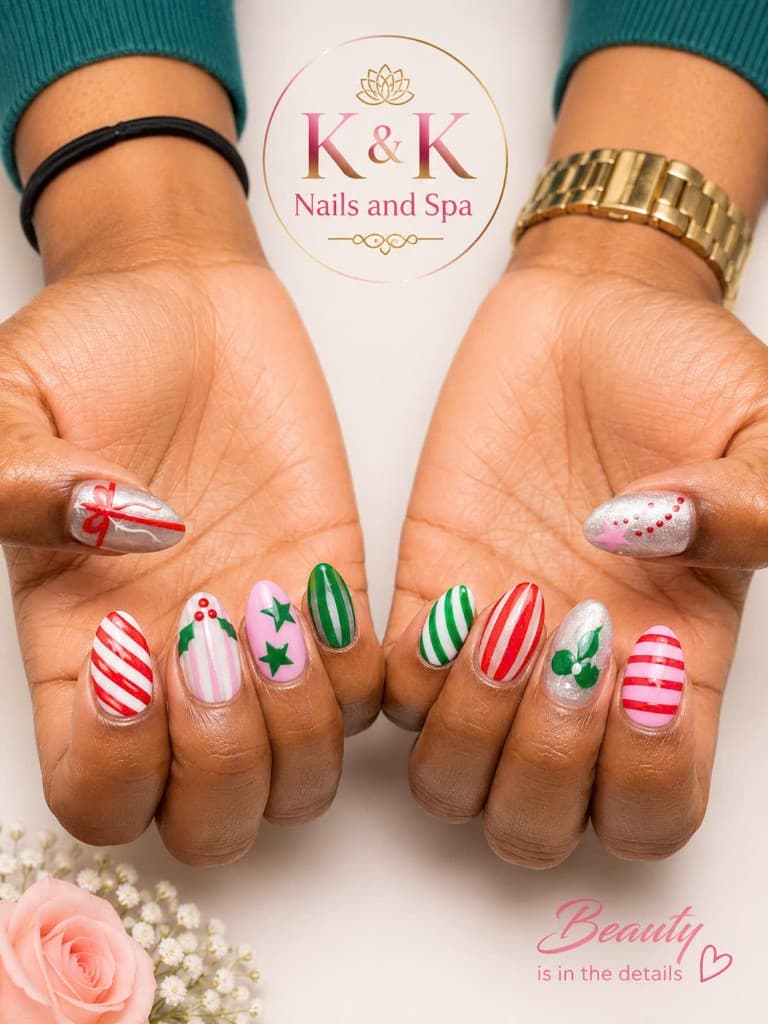 Holiday festive nail art