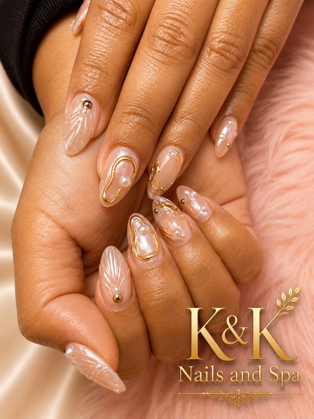 Colorful nail art by K&K Nails and Spa