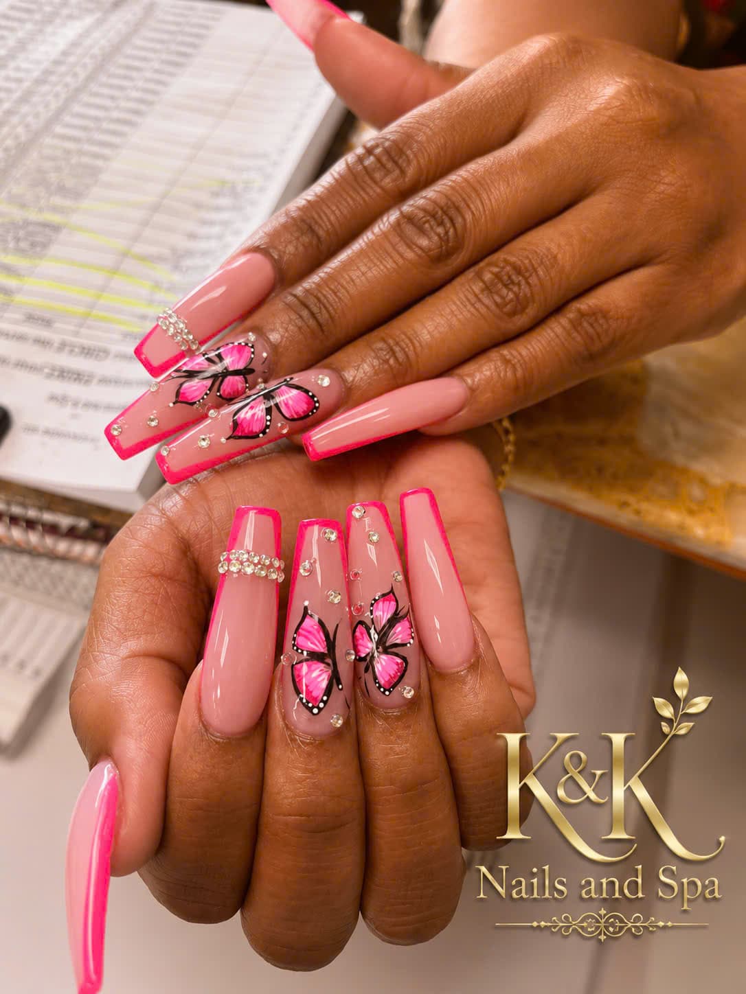 Salon nail design close-up